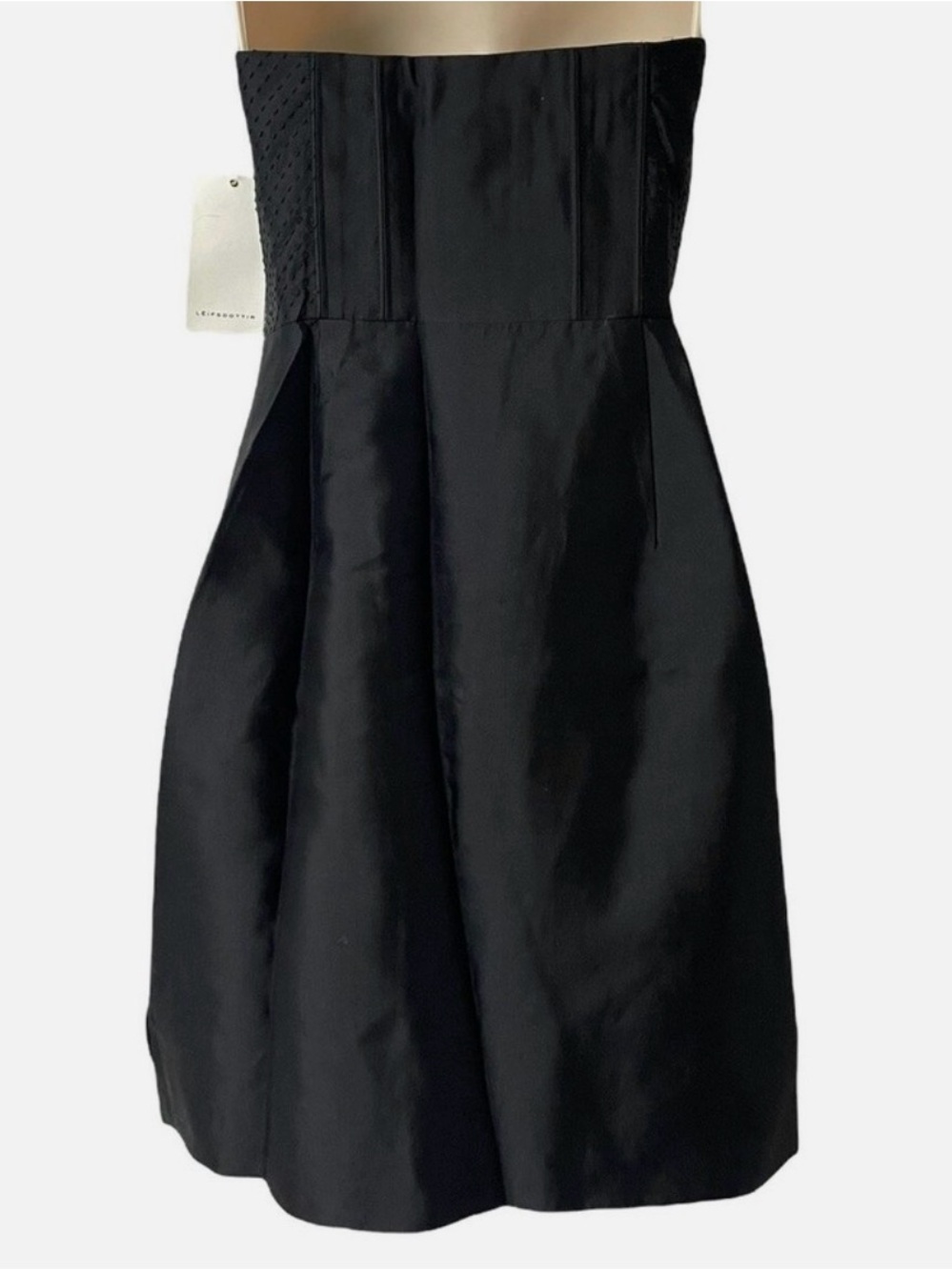 leifsdottir Black Strapless Dress with Sculpted Detailing,sz 4 - Picture 5 of 9